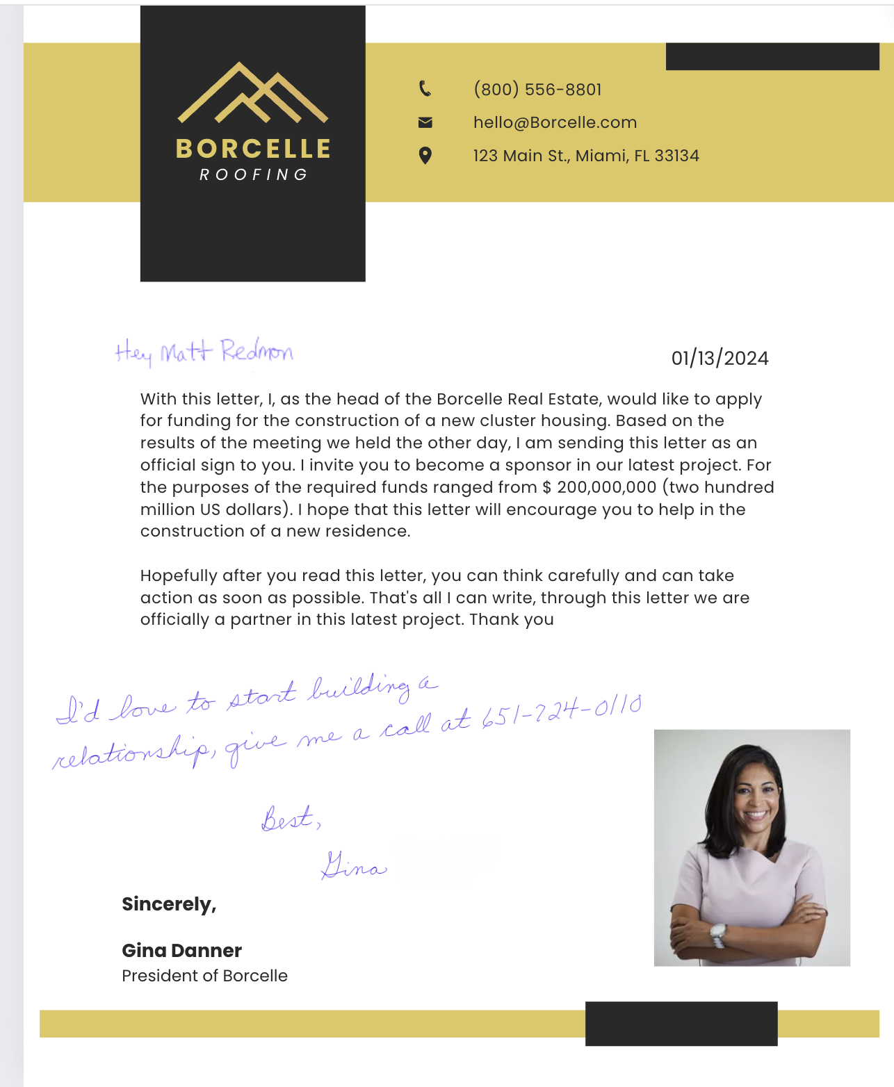 Handwritten mail sample 8